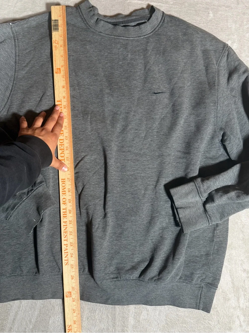 Nike Dark Gray Crewneck Sweatshirt with Small Swoosh